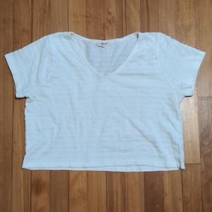Madewell Textured V Neck Setlist Boxy Top Small